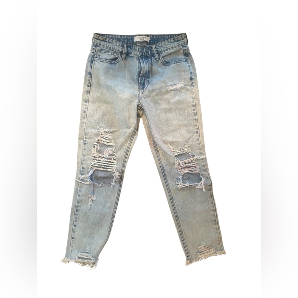 Hidden Los Angeles Multicolored Threads Blue Denim Jeans 25